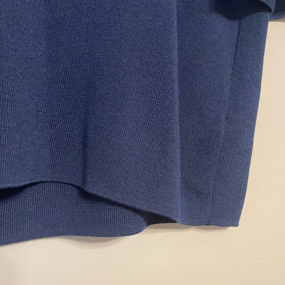 Talbots Womens Navy Blue Cotton Blend Elbow Bell Sleeve Sweater Petite Large NWT - Picture 10 of 10